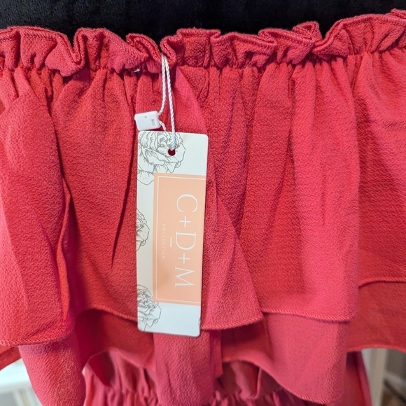 NWTs pink boutique off shoulder dress size M - Picture 4 of 5